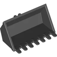 Construction Vehicle Bucket 3 x 6, 9 Hinge Teeth / Black