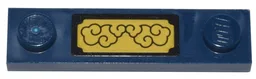 Plate, Modified 1 x 4 with 2 Studs with Groove with Gold Clouds with Black Outline and Border Pattern (Sticker) - Set 80036