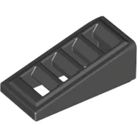 Brick Sloped 18° 2 x 1 x 2/3 with 4 Slots / Grate / Black