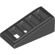 Lego Brick Sloped 18° 2 x 1 x 2/3 with 4 Slots / Grate / Black