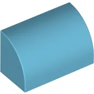 Brick Curved 1 x 2 x 1 No Studs / Medium Azure