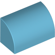 Lego Brick Curved 1 x 2 x 1 No Studs / Medium Azure