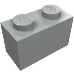Brick 1 x 2 / Light Gray