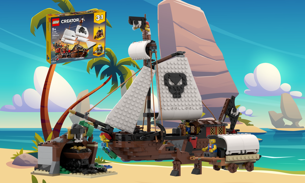 Lego Pirate Sloop and Treasure Mine