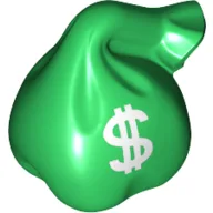 Bag / Sack with Handle with '$' / Dollar Sign Print