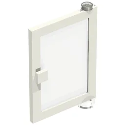 Door 1 x 4 x 5 Right with Trans-Clear Glass / White