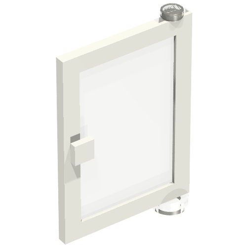 Lego Door 1 x 4 x 5 Right with Trans-Clear Glass / White