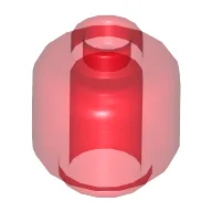 Minifig Head [Plain] [Hollow Stud] / Trans-Red