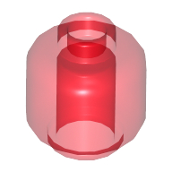 Lego Minifig Head [Plain] [Hollow Stud] / Trans-Red