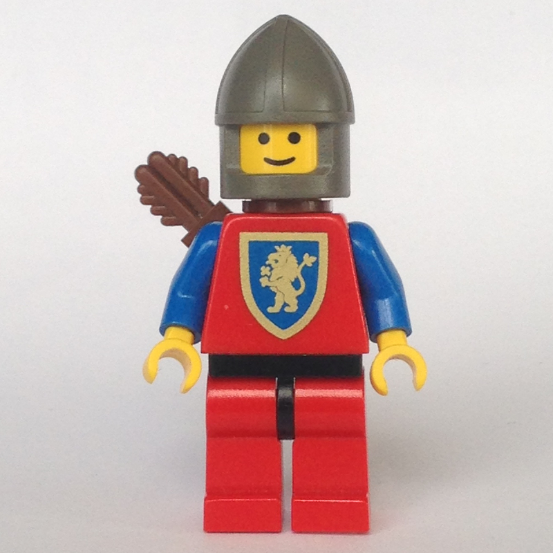 Lego Archer (Crusader Lion) - Red Legs, Dark Gray Chin-Guard
