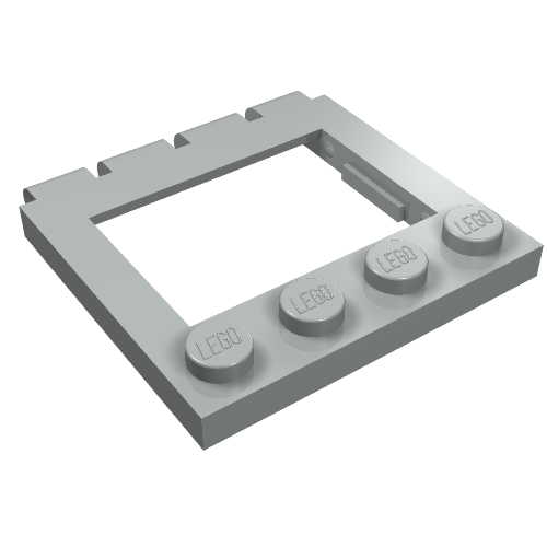 Lego Hinge Vehicle Roof 4 x 4 Sunroof with Ledges / Light Gray