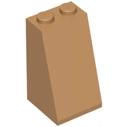 Brick Sloped 75° 2 x 2 x 3 [Solid Studs] / Medium Nougat