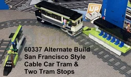 60337 Alternate Build - San Francisco Style Cable Car Tram & Two Tram Stops