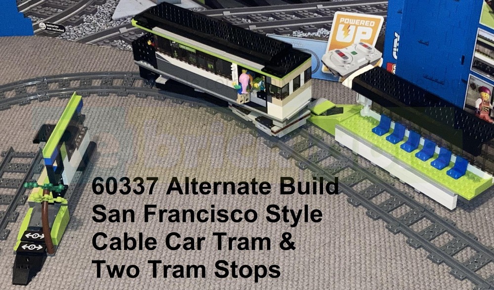 Lego 60337 Alternate Build - San Francisco Style Cable Car Tram & Two Tram Stops