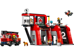 Fire Station with Fire Truck