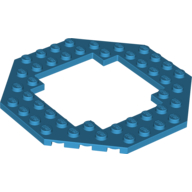 Lego Plate Special 10 x 10 Octagonal Opening / Dark Azure