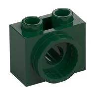 Brick Special 1 x 2 x 1 1/3 with Rotation Joint Socket / Dark Green