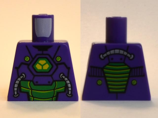 Lego Torso Armor with Lex Luthor Warsuit with Yellow and Green Hexagon Logo and Green Armor Plates Pattern