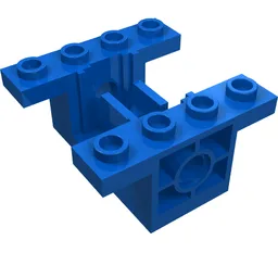 Gearbox 4 x 4 x 1 2/3 with 1 x 2 Cutouts, Pin Holes / Blue