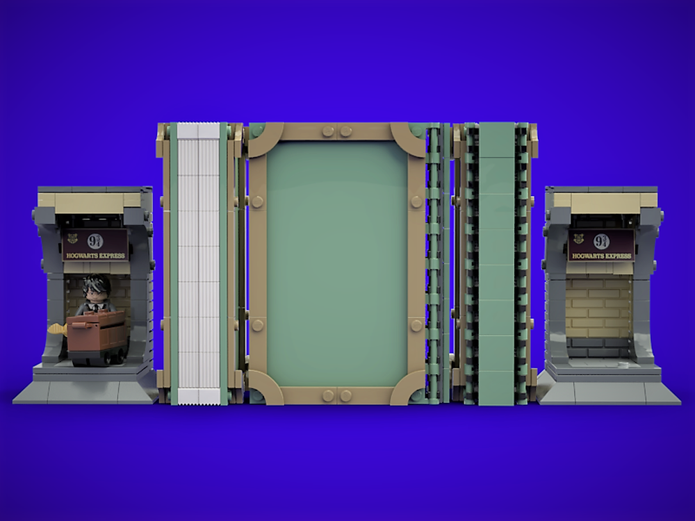 Lego Platform 9 ¾ Kings Cross Bookends UPDATED