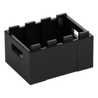 Box / Crate with Handholds 3 x 4 x 1 2/3 / Black