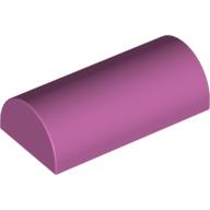 Lego Brick Curved 2 x 4 Double, No Studs, without Groove / Medium Dark Pink