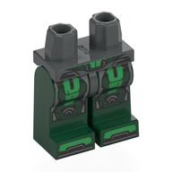 Lego Hips and Dark Green Legs with Green/Dark Bluish Grey Armor Plating print / Dark Bluish Gray