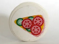 Tile, Round 2 x 2 with Pizza Slice Pattern (Sticker) - Sets 5875 / 5876
