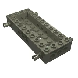 Vehicle Base 4 x 10 x 1 1/3 with 8 x 2 Recessed Center [4 Pins / Technic Holes] / Dark Gray