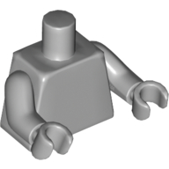 Lego Torso, Light Bluish Gray Arms and Hands / Light Bluish Gray