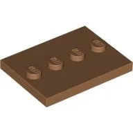 Plate Special 3 x 4 with 1 x 4 Center Studs [Plain] / Medium Nougat