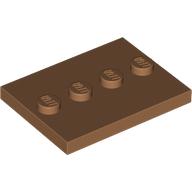 Lego Plate Special 3 x 4 with 1 x 4 Center Studs [Plain] / Medium Nougat