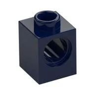 Technic Brick 1 x 1 with Pin Hole / Dark Blue