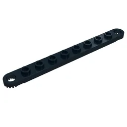 Technic Plate 1 x 10 with Toothed Ends / Black