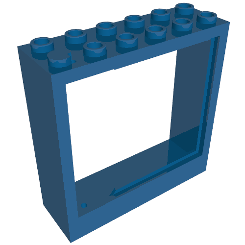 Lego Fabuland, Door Frame 2 x 6 x 5 / Blue