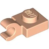 Plate Special 1 x 1 with Clip Horizontal [Thick Open O Clip] / Light Nougat