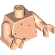 Torso, Bare Chest with Belly Button (Navel) & Red Spots Print, Light Nougat Arms and Hands / Light Nougat