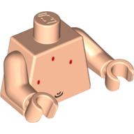 Lego Torso Bare Chest with Belly Button (Navel) & Red Spots Print, Light Nougat Arms and Hands / Light Nougat