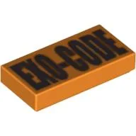Tile 1 x 2 with Engraved Code for Exo-Force / Orange