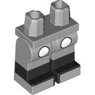 Lego Hips with Light Bluish Gray Legs and Black Boots Pattern with White Buttons/Dots, Light Bluish Grey Shoes print