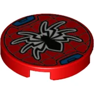 Tile Round 2 x 2 with Spider-Man Logo Print / Red