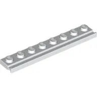 Plate Special 1 x 8 with Door Rail / White