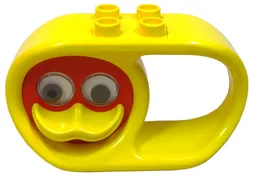Duplo Rattle 2 x 6 x 3 with Handle and Red Duck Face