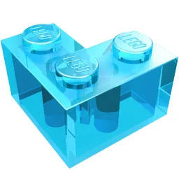 Brick 2 x 2 Corner / Trans-Light Blue