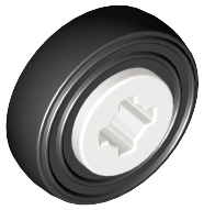 Lego Wheel 8mm D. x 6mm with Black Tire 14mm D. x 4mm Smooth Small Single (4624 / 3139)