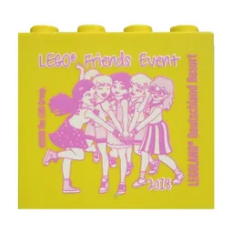 Brick 2 x 4 x 3 with 'LEGOLAND Deutschland Resort LEGO Friends Event 2018' Print / Yellow