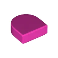 Tile Round 1 x 1 Half Circle / Dark Pink