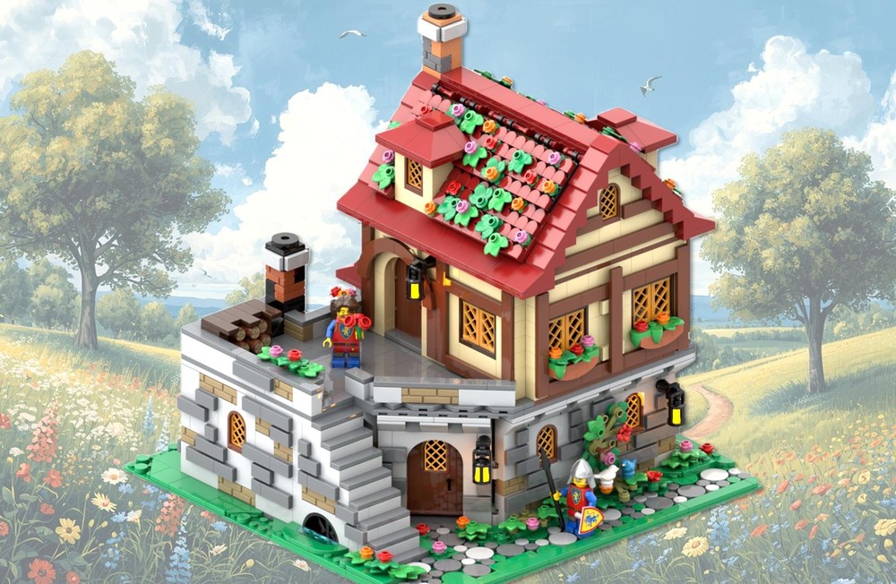 LEGO® / MOC / Brick Creation - Set 001 - The Tavern Under the Flowers - Spring Version