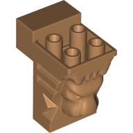 Lego Brick Special 2 x 3 x 3 with Cutout and Lion Head [Hollow Studs] / Medium Nougat