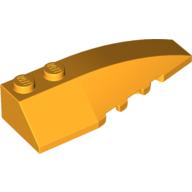 Lego Brick Wedged, Curved 6 x 2 Right, Inner Ridges / Bright Light Orange